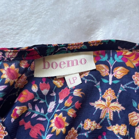 Boemo Anthropologie Floral Tiered Maxi Dress LP Long Sleeve V-Neck - Picture 7 of 16